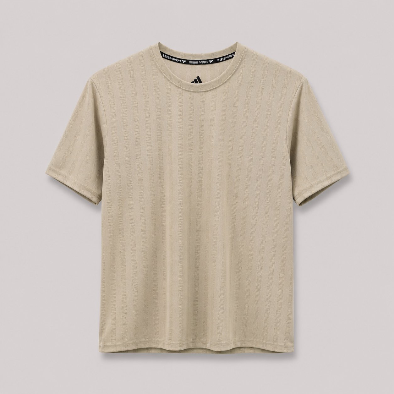 Striped Crew Tee – Beige